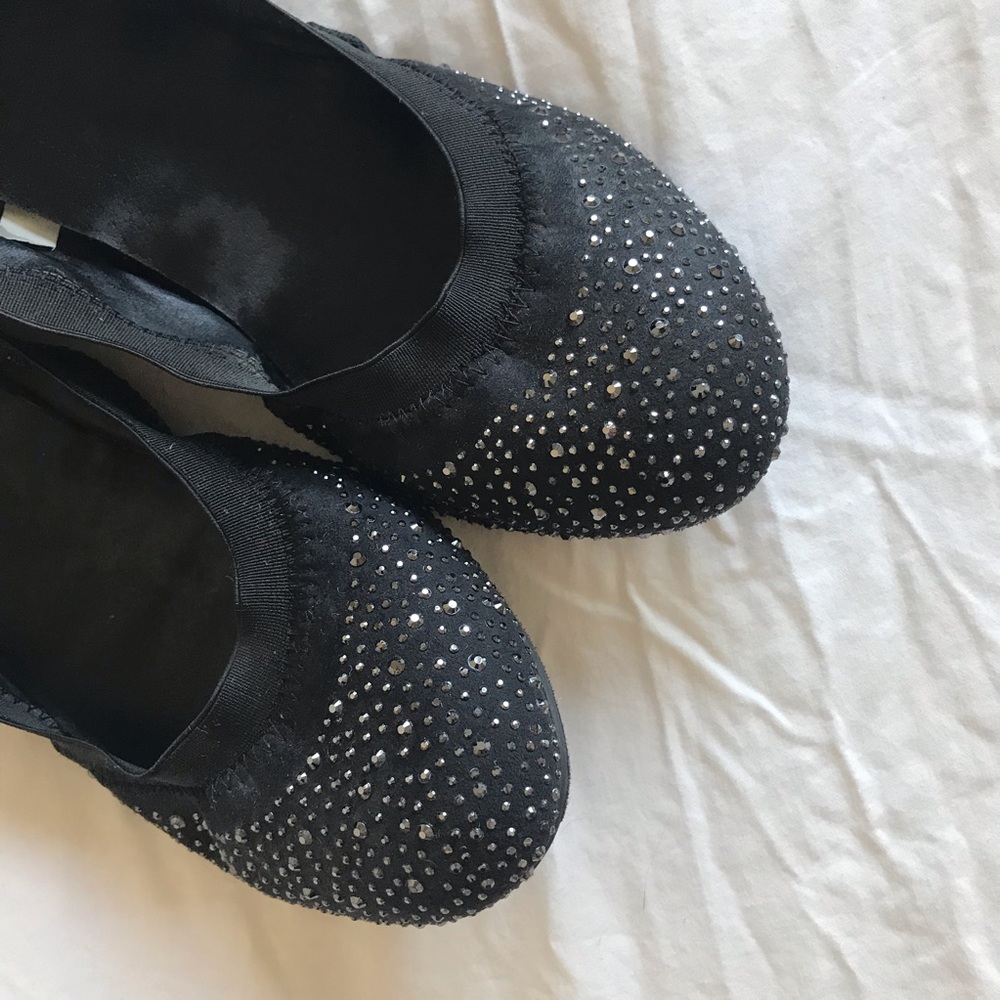 Black with Silver Detail Flats